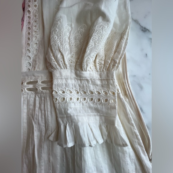 LoveshackFancy Lorelei Dress, Ivory, XS, NEW WITH TAGS, button back, side zip - Picture 9 of 16